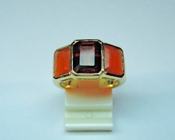 Garnet and Fire Opal Ring